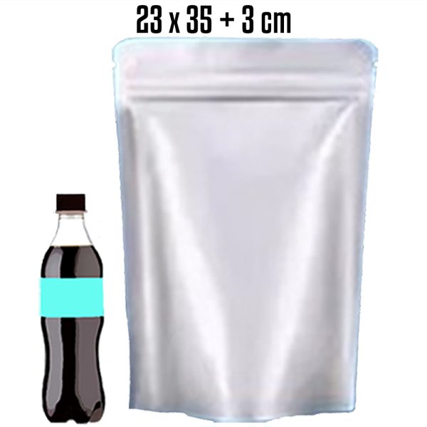 Silver Stand Up Mylar Bags – 100’s #6