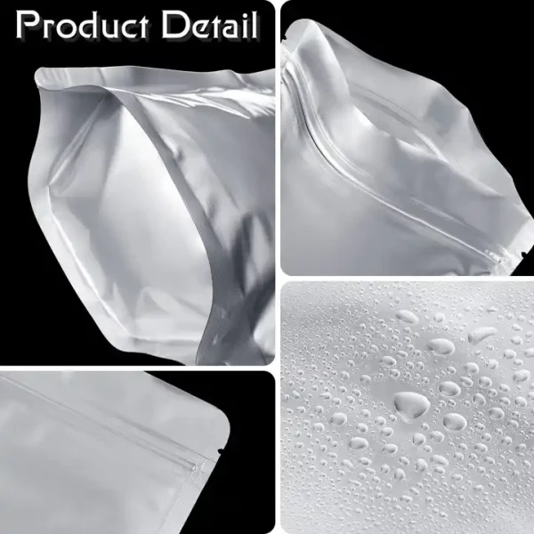 Silver stand up mylar bags 4